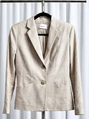 Laurel Wool Cashmere Blazer in Beige Size 6 Like New